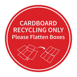 Signs ByLITA Circle Cardboard Recycling Only Please Flatten Boxes Wall or Door Sign