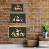 Classic Framed Plus Amén — Statement/Decor Door or Wall Sign | Spanish - Inspirational & Scripture Signs