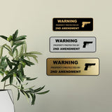 Standard Warning Property Protected By 2nd Amendment Wall or Door Sign