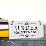 Under Maintenance 5" x 10" Hanging Wall or Door Sign | Rustic Twine | Stylish Business or Office Signage