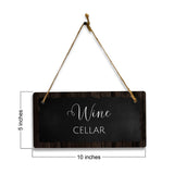 Wine Cellar 5x10 Hanging Plus Wall or Door Sign | Rustic Twine | Range of Vibrant Decor Styles | Room Signs For Home and Business