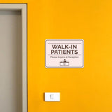 Classic Framed Plus Walk-In Patients, Please Inquire at Reception Door or Wall Sign | Medical Facility Greeting & Reception
