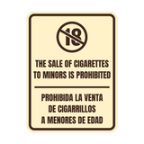 Signs ByLITA Portrait Round The Sale Of Cigarettes To Minors Is Prohibited Door or Wall Sign | Spanish Bilingual Warehouse and Factory Signs