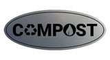 Signs ByLITA Oval Compost Sign - Laser-Engraved Lettering | Durable ABS Plastic | Vibrant Colors | Powerful Foam Tape