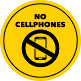 Circle Plus No Cell Phones Wall or Door Sign | Easy Installation | Office & School Warning Signage