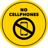 Circle Plus No Cell Phones Wall or Door Sign | Easy Installation | Office & School Warning Signage