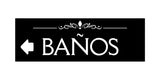 Signs ByLITA Basic Baños Left Arrow Directional Wall or Door Sign