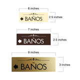 Signs ByLITA Basic Baños Left Arrow Directional Wall or Door Sign