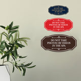 Signs ByLITA Victorian Do not Take Photos Or Videos In The Spa Wall or Door Sign