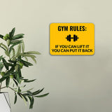 Classic Framed Plus Gym Rules: If You Can Lift It You Can Put It Back Door or Wall Sign | Gym Etiquette