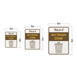 Portrait Round Plus This Is a No Trash Zone Wall or Door Sign | General Kitchen and Food-related