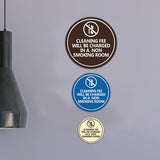 Circle Cleaning Fee Will Be Charged In A Non Smoking Room Wall or Door Sign