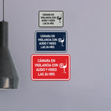 Signs ByLITA Classic Framed Cámara en Vigilancia con Audio y Video las 24 HRS Security Wall or Door Sign