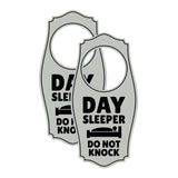 Day Sleeper Do Not Knock Door Hanger | House or Business Door Sign