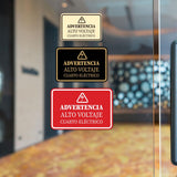 Signs ByLITA Classic Framed Advertencia Alto Voltaje Cuarto Eléctrico Durable Sign | Easy Installation | Elegant Design Wall or Door Sign