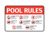 Classic Framed Pool Rules (Multi-Rule) — Wall or Door Sign | Pool & Aquatic - Sign