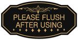 Signs ByLITA Victorian Please Flush After Using Wall or Door Sign - Easy Installation | Durable Wall or Door