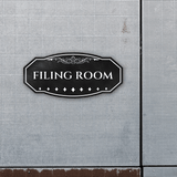 Victorian Plus Filing Room Wall or Door Sign | Legal and Courtroom Decoration