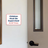 Classic Framed Plus Children Must Be Supervised At All Times Door or Wall Sign | Child Safety Business Signs