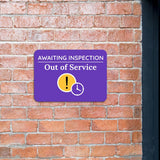 Classic Framed Plus Awaiting Inspection - Out of Service Door or Wall Sign | Safety and Maintenance
