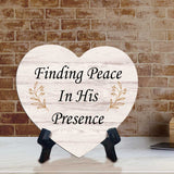 Reflective Religious Quote Signs Heart Table Sign with Acrylic Stand (6x5")