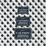Classic Framed Plus Caution: Fisherman With a Shotgun Lives Here Door or Wall Sign | Hunting & Outdoor Decor