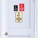 Portrait Round Lab Authorized Personnel Only Wall or Door Sign