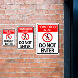 Portrait Round Plus Home Office In Use Do Not Enter Wall or Door Sign | Work Warning Signage
