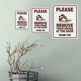 Portrait Round Plus Please Remove Your Shoes At The Door Thank You Wall or Door Sign | Public Notice Signs