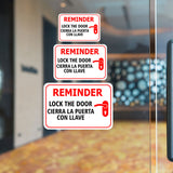 Classic Framed Plus Friendly Reminder: Lock the door / Cierra la puerta con llave Door or Wall Sign | Business & Warehouse Signage