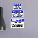Classic Framed Plus Notice This Sink Is For Utensils Washing Only Door or Wall Sign | Office Housekeeping Signage