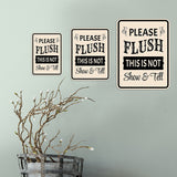 Portrait Round Plus Please Flush This Is Not Show & Tell Wall or Door Sign | Office & Workspace Bathroom Signage