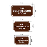 Notched Standard Air Compressor Room Wall or Door Sign | Fire/Emergency/Electrical/Security Safety Signs