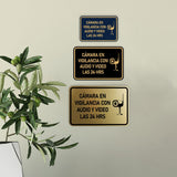 Signs ByLITA Classic Framed Cámara en Vigilancia con Audio y Video las 24 HRS Security Wall or Door Sign