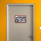Classic Framed Plus Before Using The Bathroom Pull Off The Road Wall or Door Sign | Restroom RV Accessories