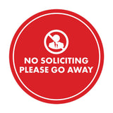 Circle No Soliciting Please Go Away Wall or Door Sign