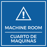 Signs ByLITA Square Machine Room Door or Wall Sign | Spanish Bilingual Warehouse and Factory Health and Safety Signs