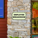 Notched Standard Employee Breakroom Wall or Door Sign | Facilities and Rooms Sign
