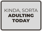 Classic Framed Plus Kinda, Sorta Adulting Today Wall or Door Sign | Funny Home & Office Signage