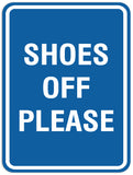 Signs ByLITA Portrait Round Shoes off please Sign - Laser-Engraved Lettering | Durable ABS Plastic | Vibrant Colors | Powerful Foam Tape