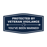 Signs ByLITA Fancy Protected by Veteran Vigilance: You've Been Warned! Easy Installation | Honor Veterans with Military Signs | US Pride | Businesses and Homes Wall or Door Sign
