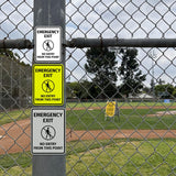 Signs ByLITA Portrait Round Emergency Exit No Entry from This Point ABS Plastic | Easy Installation | Elegant Design Wall or Door Sign