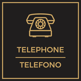 Signs ByLITA Square Telephone Door or Wall Sign | Spanish Bilingual Office Business Signs