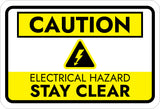 Classic Framed Plus Caution Electrical Hazard Stay Clear Door or Wall Sign | Workplace Health and Safety Warning Signage