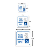 Square Plus Please Recycle Unwanted Copies Door or Wall Sign | Workplace Cleaning Signage