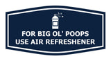 Signs ByLITA Fancy For Big Ol' Poops Use Air Refreshener Funny Office Wall or Door Sign