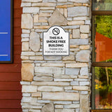 This is A Smoke Free Building Thank You for NOT Smoking' Headstone ? Wall/Door Restroom & Hygiene Sig