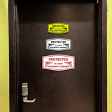 Signs ByLITA Fancy Protected by Armed Property Owner (Handgun) Door or Wall Sign | Home Security Warning Sign