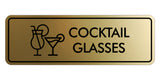 Signs ByLITA Standard Cocktail Glasses Door or Wall Sign Easy Installation | Durable Construction | Kitchen Essentials | Hygiene | AirBnB Signs