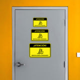 Classic Framed Plus ¡Atención! Montacarga Operando Wall or Door Sign | Bilingual Spanish and English Workplace Safety Signage